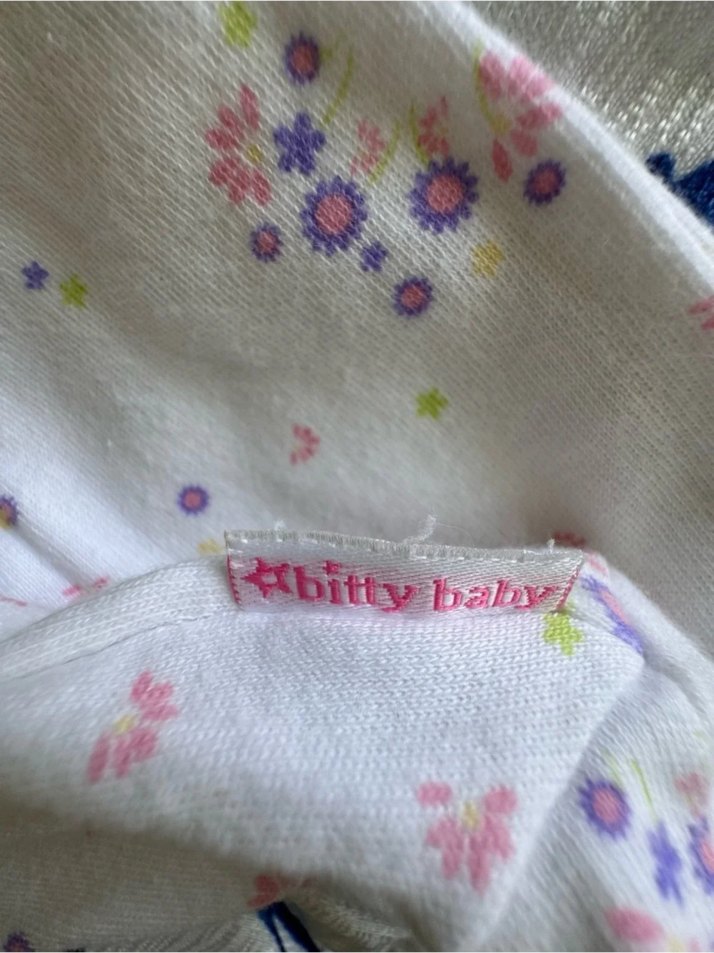 American Girl Bitty Baby Floral Pajamas and Care Set in White and Pink